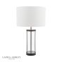 Laura Ashley Harrington Large Table Lamp Matt Black and Glass With Shade