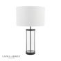 Laura Ashley Harrington Large Table Lamp Matt Black and Glass With Shade