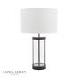 Laura Ashley Harrington Small Table Lamp Matt Black and Glass With Shade