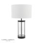 Laura Ashley Harrington Small Table Lamp Matt Black and Glass With Shade