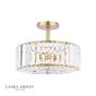 Laura Ashley Fernhurst 3 Light Semi-Flush Crystal and Antique Brass