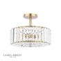 Laura Ashley Fernhurst 3 Light Semi-Flush Crystal and Antique Brass