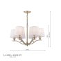 Laura Ashley Hemsley 6 Light Chandelier Matt Antique Brass With Shade