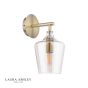 Laura Ashley Ockley Wall Light Antique Brass and Champagne Glass