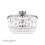 Laura Ashley Rhosill 3 Light Semi-Flush Crystal and Aged Pewter