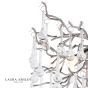 Laura Ashley Willow 3 Light Semi-Flush Satin Pewter and Crystal