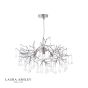 Laura Ashley Willow 3 Light Pendant Satin Pewter and Crystal