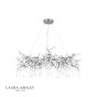 Laura Ashley Willow 5 Light Pendant Satin Pewter and Crystal