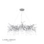 Laura Ashley Willow 5 Light Pendant Satin Pewter and Crystal