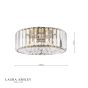 Laura Ashley Fernhurst Large 3 Light Flush Crystal and Antique Brass
