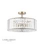 Laura Ashley Fernhurst 4 Light Semi-Flush Crystal and Antique Brass