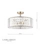 Laura Ashley Fernhurst 4 Light Semi-Flush Crystal and Antique Brass