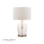 Laura Ashley Ockley Touch Table Lamp Antique Brass and Champagne Glass With Shade