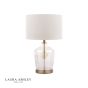 Laura Ashley Ockley Touch Table Lamp Antique Brass and Champagne Glass With Shade