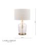 Laura Ashley Ockley Touch Table Lamp Antique Brass and Champagne Glass With Shade