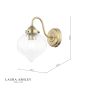 Laura Ashley Whitham Wall Light Antique Brass and Ribbed Glass