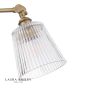 Laura Ashley Callaghan 3 Light Semi-Flush Matt Antique Brass and Ribbed Glass