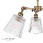 Laura Ashley Callaghan 3 Light Semi-Flush Matt Antique Brass and Ribbed Glass