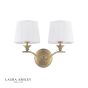 Laura Ashley Hemsley 2 Light Wall Light Matt Antique Brass With Shade