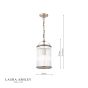 Laura Ashley Sutton Pendant Matt Antique Brass and Ribbed Glass