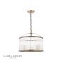 Laura Ashley Sutton 3 Light Pendant Matt Antique Brass and Ribbed Glass