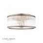 Laura Ashley Sutton 2 Light Flush Matt Antique Brass and Ribbed Glass