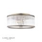 Laura Ashley Sutton 2 Light Flush Matt Antique Brass and Ribbed Glass
