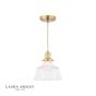Laura Ashley Theodore Pendant Antique Brass and Ribbed Glass