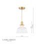 Laura Ashley Theodore Pendant Antique Brass and Ribbed Glass