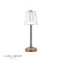 Laura Ashley Callaghan Rechargeable Table Lamp Matt Antique Brass and Ribbed Glass LED