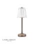 Laura Ashley Callaghan Rechargeable Table Lamp Matt Antique Brass and Ribbed Glass LED