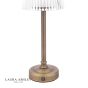 Laura Ashley Callaghan Rechargeable Table Lamp Matt Antique Brass and Ribbed Glass LED