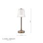 Laura Ashley Callaghan Rechargeable Table Lamp Matt Antique Brass and Ribbed Glass LED