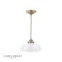 Laura Ashley Banham Pendant Matt Antique Brass and White Glass