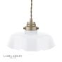 Laura Ashley Banham Pendant Matt Antique Brass and White Glass
