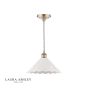 Laura Ashley Daws Pendant White Ceramic and Antique Brass