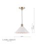 Laura Ashley Daws Pendant White Ceramic and Antique Brass