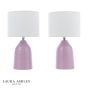 Laura Ashley Penny Twin Pack Table Lamp Purple Ceramic and Polished Chrome With Shade