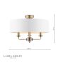 Laura Ashley Sorrento 3 Light Semi-Flush Antique Brass With Ivory Shade