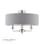 Laura Ashley Sorrento 3 Light Semi-Flush Polished Nickel With Charcoal Shade