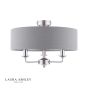 Laura Ashley Sorrento 3 Light Semi-Flush Polished Nickel With Charcoal Shade