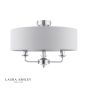 Laura Ashley Sorrento 3 Light Semi-Flush Polished Nickel With Silver Shade