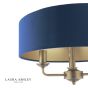 Laura Ashley Sorrento 3 Light Semi-Flush Matt Antique Brass With Blue Shade