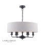Laura Ashley Sorrento 6 Light Shadelier Matt Black and Natural With Shade