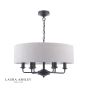 Laura Ashley Sorrento 6 Light Shadelier Matt Black and Natural With Shade