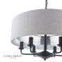 Laura Ashley Sorrento 6 Light Shadelier Matt Black and Natural With Shade