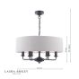 Laura Ashley Sorrento 6 Light Shadelier Matt Black and Natural With Shade