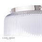 Laura Ashley Charissa Bathroom Ceiling Light Polished Chrome and Ribbed Glass IP44