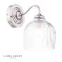Laura Ashley Charissa Bathroom Wall Light Polished Chrome and Ribbed Glass IP44