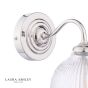 Laura Ashley Charissa Bathroom Wall Light Polished Chrome and Ribbed Glass IP44